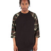Unisex Three-Quarter Sleeve Camo Raglan T-Shirt
