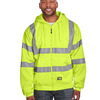 Men's Berne Hi-Vis Class 3 Lined Hooded Sweatshirt