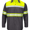 Men's Tall Hi-Visibility Colorblock Ripstop Long Sleeve Work Shirt