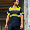 Men's Hi-Visibility Colorblock Ripstop Short Sleeve Work Shirt