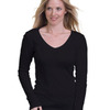 Women's USA-Made Deep V-Neck Long Sleeve T-Shirt