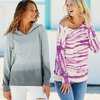 Women's French Terry Off-the-Shoulder Tie-Dyed Sweatshirt